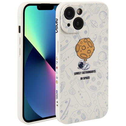 Astronaut Pattern Silicone Straight Edge Phone Case, For iPhone 14, For iPhone 14 Plus, For iPhone 14 Pro, For iPhone 14 Pro Max, For iPhone 13, For iPhone 13 Pro