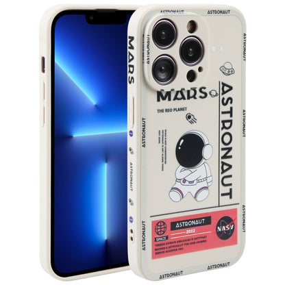 Astronaut Pattern Silicone Straight Edge Phone Case, For iPhone 14, For iPhone 14 Plus, For iPhone 14 Pro, For iPhone 14 Pro Max, For iPhone 13, For iPhone 13 Pro