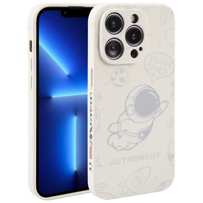 Astronaut Pattern Silicone Straight Edge Phone Case, For iPhone 14, For iPhone 14 Plus, For iPhone 14 Pro, For iPhone 14 Pro Max, For iPhone 13, For iPhone 13 Pro
