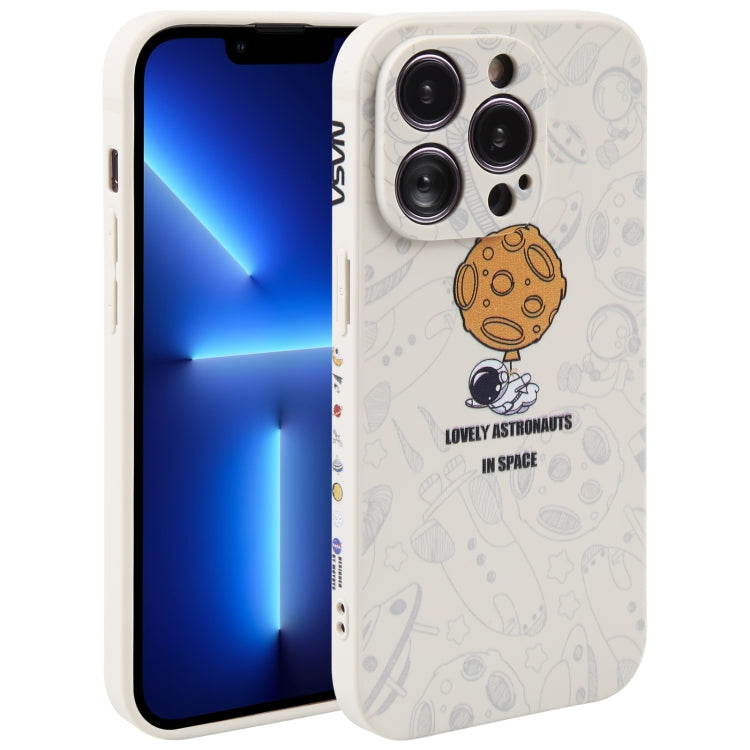 Astronaut Pattern Silicone Straight Edge Phone Case, For iPhone 13 Pro Max, For iPhone 12, For iPhone 12 Pro, For iPhone 12 Pro Max, For iPhone 11, For iPhone 11 Pro