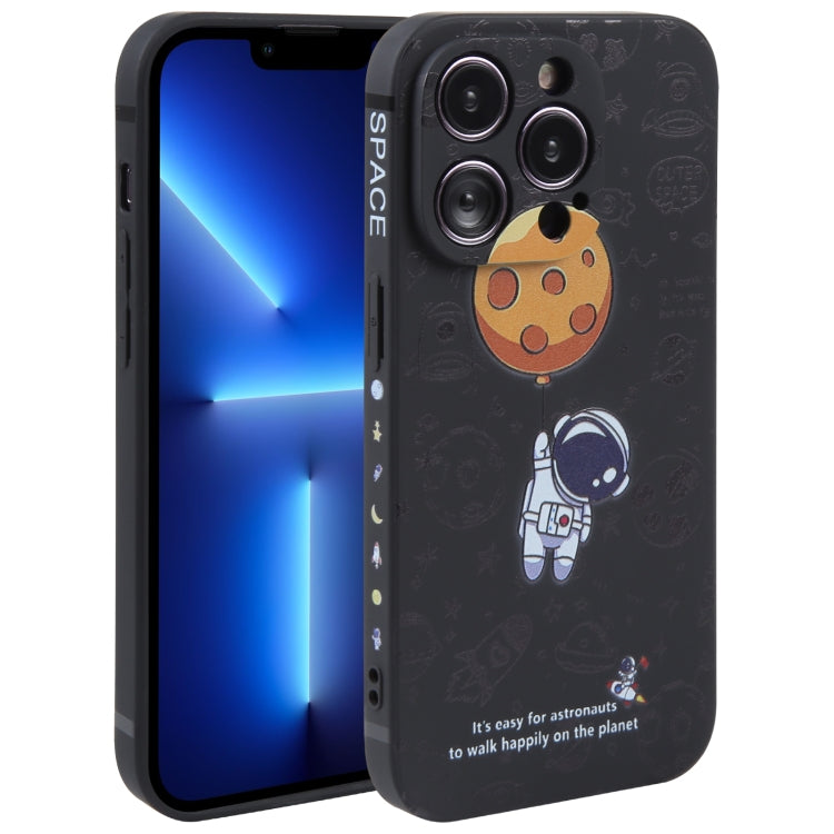 Astronaut Pattern Silicone Straight Edge Phone Case, For iPhone 13 Pro Max, For iPhone 12, For iPhone 12 Pro, For iPhone 12 Pro Max, For iPhone 11, For iPhone 11 Pro