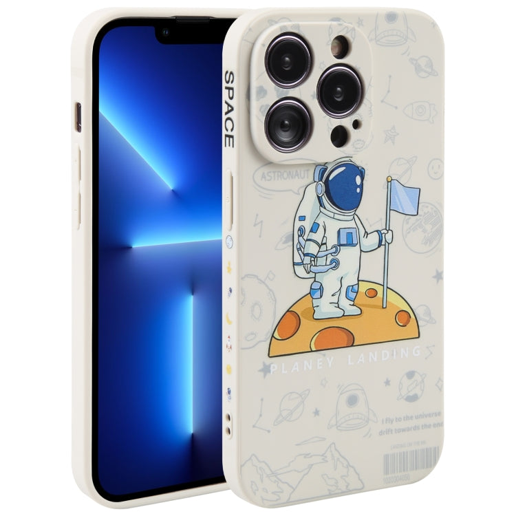 Astronaut Pattern Silicone Straight Edge Phone Case, For iPhone 13 Pro Max, For iPhone 12, For iPhone 12 Pro, For iPhone 12 Pro Max, For iPhone 11, For iPhone 11 Pro