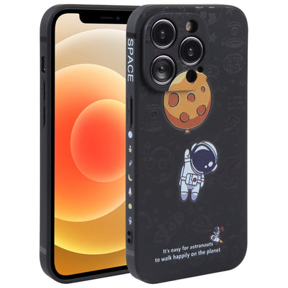 Astronaut Pattern Silicone Straight Edge Phone Case, For iPhone 13 Pro Max, For iPhone 12, For iPhone 12 Pro, For iPhone 12 Pro Max, For iPhone 11, For iPhone 11 Pro
