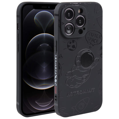 Astronaut Pattern Silicone Straight Edge Phone Case, For iPhone 13 Pro Max, For iPhone 12, For iPhone 12 Pro, For iPhone 12 Pro Max, For iPhone 11, For iPhone 11 Pro