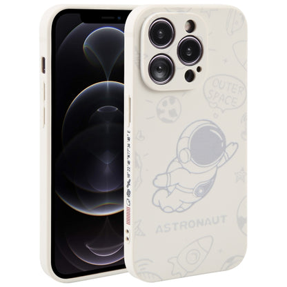 Astronaut Pattern Silicone Straight Edge Phone Case, For iPhone 13 Pro Max, For iPhone 12, For iPhone 12 Pro, For iPhone 12 Pro Max, For iPhone 11, For iPhone 11 Pro