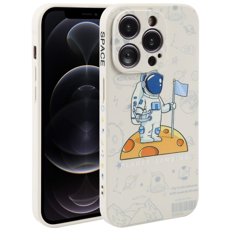 Astronaut Pattern Silicone Straight Edge Phone Case, For iPhone 13 Pro Max, For iPhone 12, For iPhone 12 Pro, For iPhone 12 Pro Max, For iPhone 11, For iPhone 11 Pro