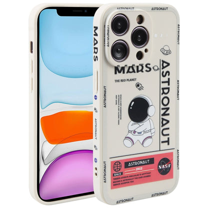 Astronaut Pattern Silicone Straight Edge Phone Case, For iPhone 13 Pro Max, For iPhone 12, For iPhone 12 Pro, For iPhone 12 Pro Max, For iPhone 11, For iPhone 11 Pro
