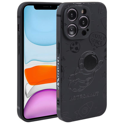 Astronaut Pattern Silicone Straight Edge Phone Case, For iPhone 13 Pro Max, For iPhone 12, For iPhone 12 Pro, For iPhone 12 Pro Max, For iPhone 11, For iPhone 11 Pro