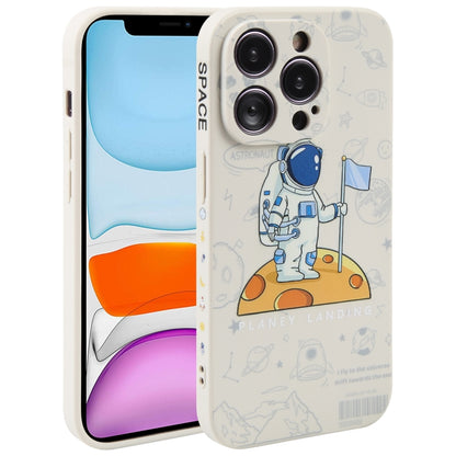 Astronaut Pattern Silicone Straight Edge Phone Case, For iPhone 13 Pro Max, For iPhone 12, For iPhone 12 Pro, For iPhone 12 Pro Max, For iPhone 11, For iPhone 11 Pro