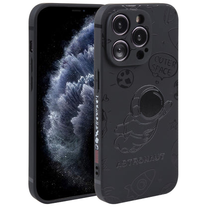 Astronaut Pattern Silicone Straight Edge Phone Case, For iPhone 13 Pro Max, For iPhone 12, For iPhone 12 Pro, For iPhone 12 Pro Max, For iPhone 11, For iPhone 11 Pro