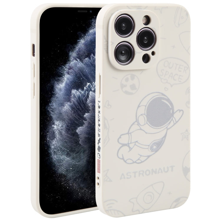 Astronaut Pattern Silicone Straight Edge Phone Case, For iPhone 11 Pro Max, For iPhone X / XS, For iPhone XS Max, For iPhone XR, For iPhone SE 2022 / 2020 / 7 / 8, For iPhone 7 Plus / 8 Plus