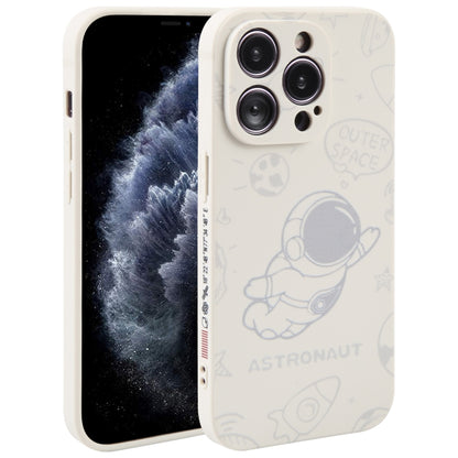 Astronaut Pattern Silicone Straight Edge Phone Case, For iPhone 11 Pro Max, For iPhone X / XS, For iPhone XS Max, For iPhone XR, For iPhone SE 2022 / 2020 / 7 / 8, For iPhone 7 Plus / 8 Plus