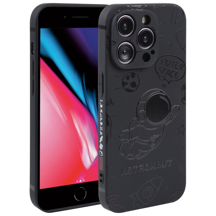 Astronaut Pattern Silicone Straight Edge Phone Case, For iPhone 11 Pro Max, For iPhone X / XS, For iPhone XS Max, For iPhone XR, For iPhone SE 2022 / 2020 / 7 / 8, For iPhone 7 Plus / 8 Plus