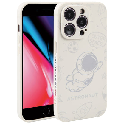 Astronaut Pattern Silicone Straight Edge Phone Case, For iPhone 11 Pro Max, For iPhone X / XS, For iPhone XS Max, For iPhone XR, For iPhone SE 2022 / 2020 / 7 / 8, For iPhone 7 Plus / 8 Plus