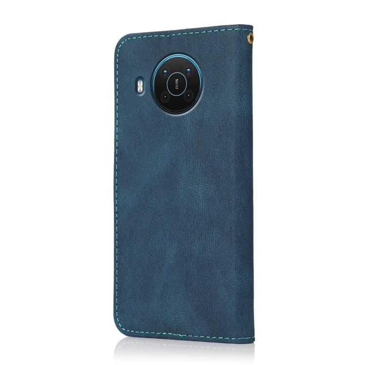 Dual-color Stitching Leather Phone Case, For Nokia X10 / X20