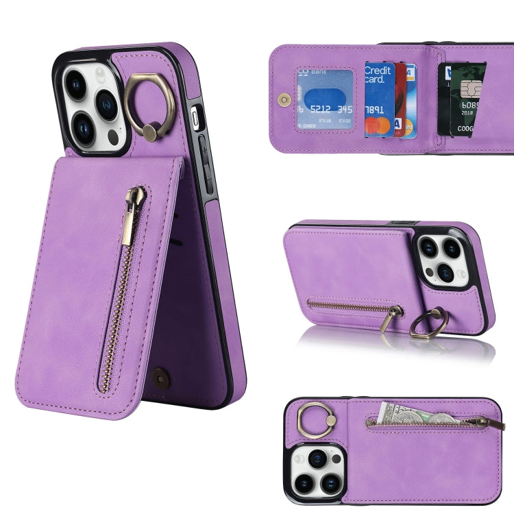 Retro Ring and Zipper RFID Card Slot Phone Case, For iPhone 13, For iPhone 13 Pro, For iPhone 13 Pro Max, For iPhone 12, For iPhone 12 Pro, For iPhone 12 Pro Max, For iPhone 11, For iPhone 11 Pro