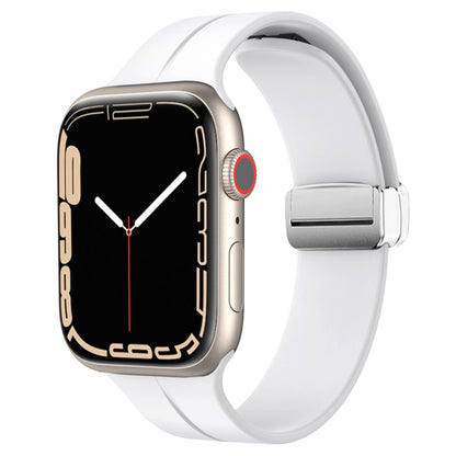 Magnetic Fold Clasp Silicone Watch Band, For Apple Watch Series 8&7 45mm, For Apple Watch Series 8&7 41mm