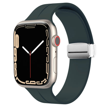 Magnetic Fold Clasp Silicone Watch Band, For Apple Watch Series 8&7 45mm, For Apple Watch Series 8&7 41mm