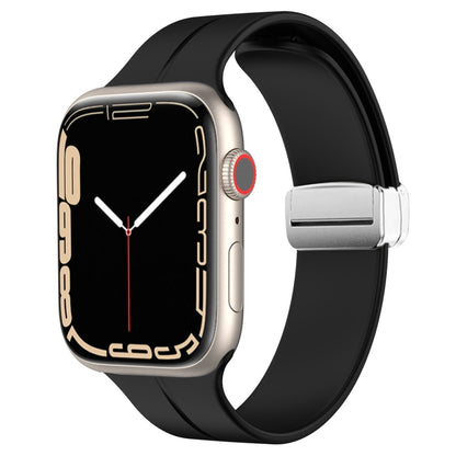 Magnetic Fold Clasp Silicone Watch Band, For Apple Watch Series 8&7 45mm, For Apple Watch Series 8&7 41mm