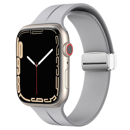Magnetic Fold Clasp Silicone Watch Band, For Apple Watch Series 8&7 45mm, For Apple Watch Series 8&7 41mm