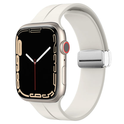 Magnetic Fold Clasp Silicone Watch Band, For Apple Watch Series 8&7 45mm, For Apple Watch Series 8&7 41mm