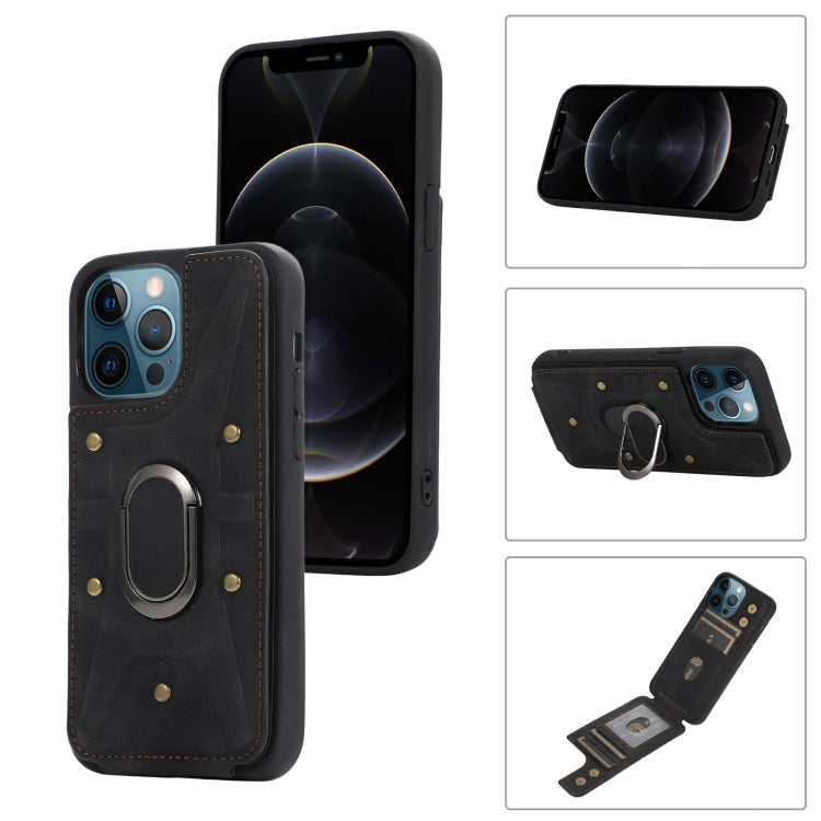 Armor Ring Wallet Back Cover Phone Case, For iPhone 11 Pro, For iPhone 11 Pro Max, For iPhone X / XS, For iPhone XR, For iPhone XS Max, For iPhone SE 2022 / 2020 / 8 / 7, For iPhone 8 Plus / 7 Plus