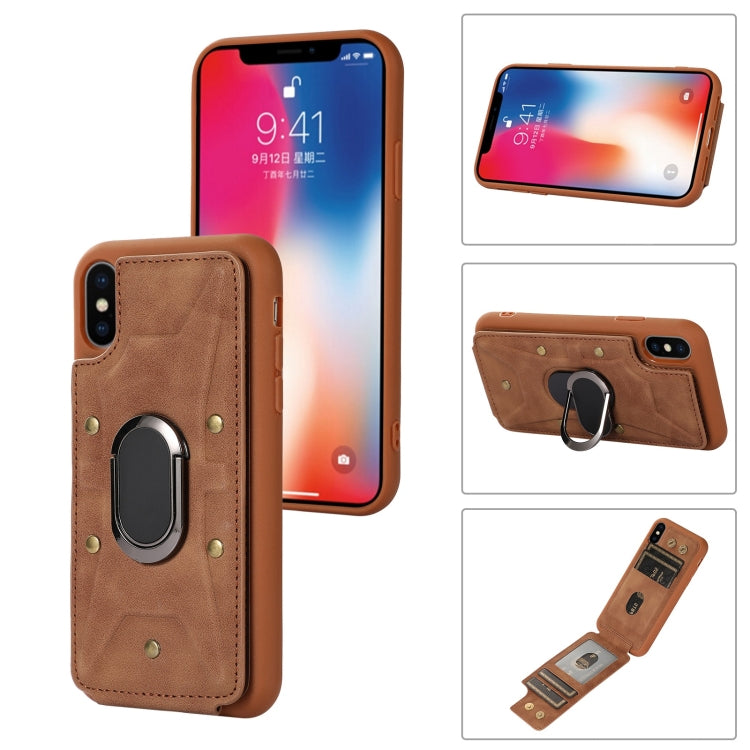Armor Ring Wallet Back Cover Phone Case, For iPhone 11 Pro, For iPhone 11 Pro Max, For iPhone X / XS, For iPhone XR, For iPhone XS Max, For iPhone SE 2022 / 2020 / 8 / 7, For iPhone 8 Plus / 7 Plus