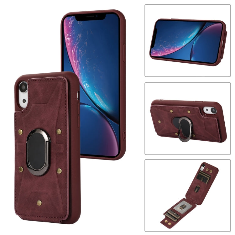 Armor Ring Wallet Back Cover Phone Case, For iPhone 11 Pro, For iPhone 11 Pro Max, For iPhone X / XS, For iPhone XR, For iPhone XS Max, For iPhone SE 2022 / 2020 / 8 / 7, For iPhone 8 Plus / 7 Plus