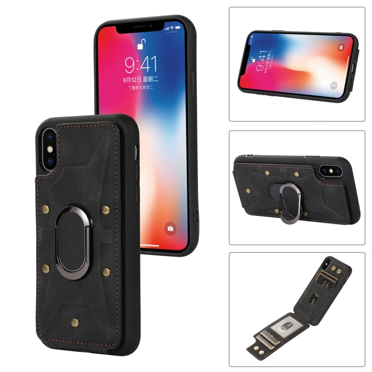 Armor Ring Wallet Back Cover Phone Case, For iPhone 11 Pro, For iPhone 11 Pro Max, For iPhone X / XS, For iPhone XR, For iPhone XS Max, For iPhone SE 2022 / 2020 / 8 / 7, For iPhone 8 Plus / 7 Plus