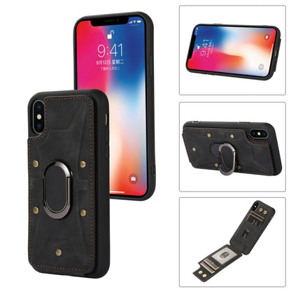 Armor Ring Wallet Back Cover Phone Case, For iPhone 11 Pro, For iPhone 11 Pro Max, For iPhone X / XS, For iPhone XR, For iPhone XS Max, For iPhone SE 2022 / 2020 / 8 / 7, For iPhone 8 Plus / 7 Plus