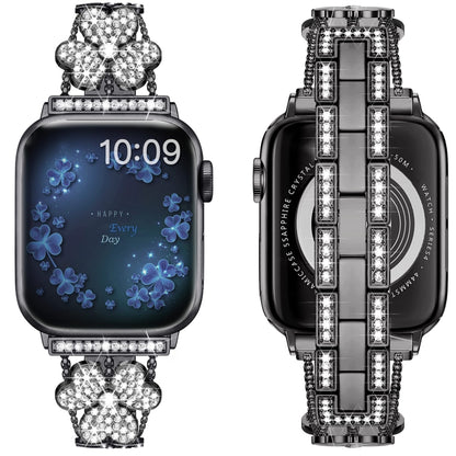 3-Leaf Clover Diamond Watch Band, For Apple Watch Series 8&7 45mm, For Apple Watch Series 8&7 41mm