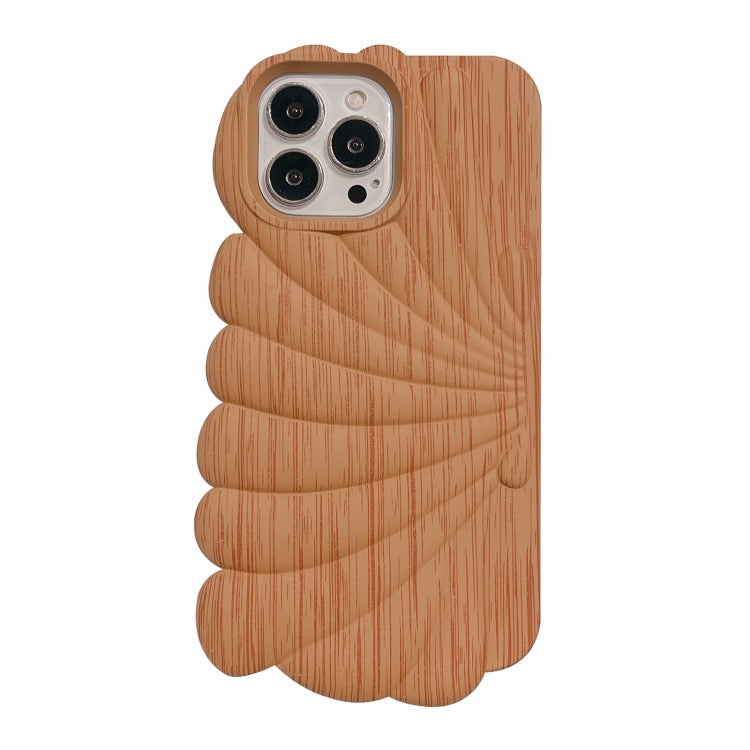 Wood Grain Shell Shape TPU Phone Case, For iPhone 12 Pro, For iPhone 12 Pro Max, For iPhone 11, For iPhone 11 Pro Max