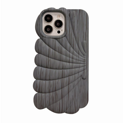 Wood Grain Shell Shape TPU Phone Case, For iPhone 12 Pro, For iPhone 12 Pro Max, For iPhone 11, For iPhone 11 Pro Max