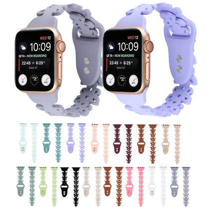 Butterfly Hollow Silicone Watch Band, For Apple Watch Series 8&7 45mm, For Apple Watch Series 8&7 41mm