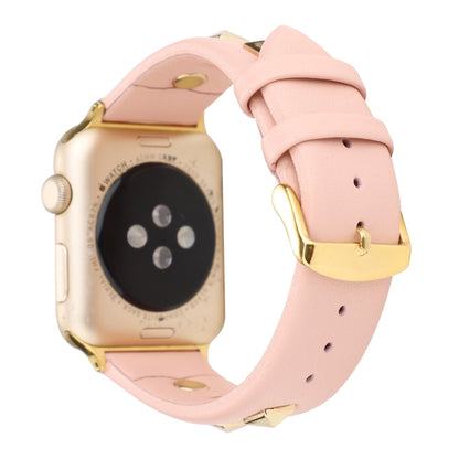 Single Row Riveted Genuine Leather Watch Band, For Apple Watch Series 8&7 45mm, For Apple Watch Series 8&7 41mm