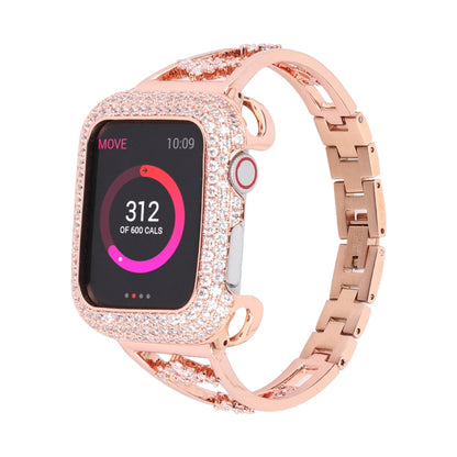 Zircon Metal Copper Watch Band, For Apple Watch Ultra 49mm / Series 8&7 45mm / SE 2&6&SE&5&4 44mm / 3&2&1 42mm, For Apple Watch Series 8&7 41mm / SE 2&6&SE&5&4 40mm / 3&2&1 38mm