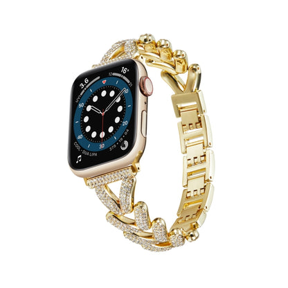 Triangle Diamond Metal Watch Band, For Apple Watch Ultra 49mm / Series 8&7 45mm / SE 2&6&SE&5&4 44mm / 3&2&1 42mm, For Apple Watch Series 8&7 41mm / SE 2&6&SE&5&4 40mm / 3&2&1 38mm