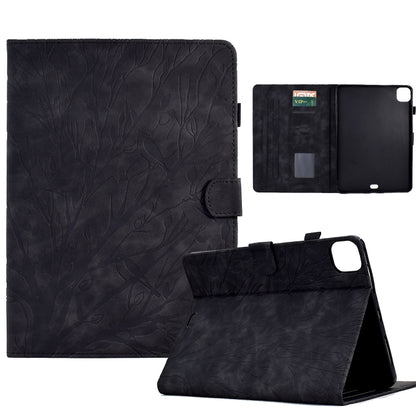 Fortune Tree Pressure Flower PU Tablet Case with Wake-up / Sleep Function, For iPad 10.2 2019 2020 / iPad 10.5 2017 2019, For iPad 10.9 2022 / 2025, For iPad Air / Air 2 / 9.7 2017 2018, For iPad Pro 11 / Air 4 10.9 2020 / Air 5 10.9                   ...