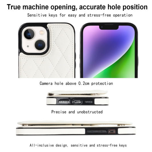 Double Buckle Rhombic PU Leather Phone Case, For iPhone 14, For iPhone 14 Plus, For iPhone 14 Pro, For iPhone 14 Pro Max, For iPhone 13, For iPhone 13 mini