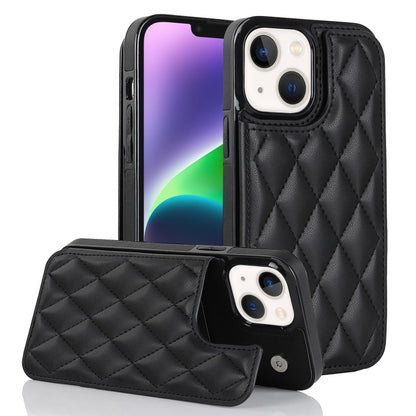 Double Buckle Rhombic PU Leather Phone Case, For iPhone 14, For iPhone 14 Plus, For iPhone 14 Pro, For iPhone 14 Pro Max, For iPhone 13, For iPhone 13 mini