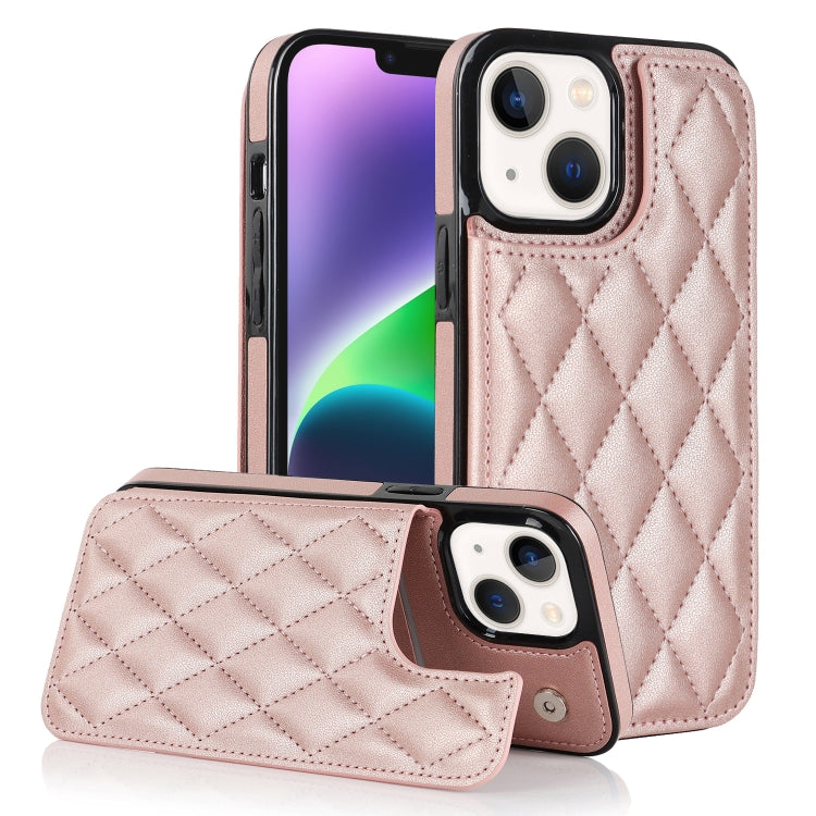 Double Buckle Rhombic PU Leather Phone Case, For iPhone 14, For iPhone 14 Plus, For iPhone 14 Pro, For iPhone 14 Pro Max, For iPhone 13, For iPhone 13 mini