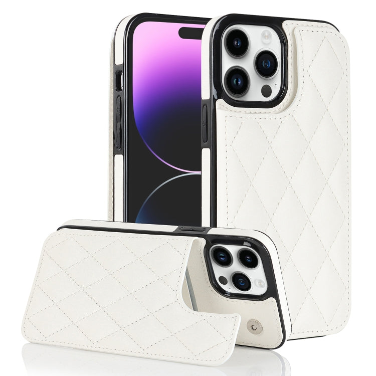 Double Buckle Rhombic PU Leather Phone Case, For iPhone 14, For iPhone 14 Plus, For iPhone 14 Pro, For iPhone 14 Pro Max, For iPhone 13, For iPhone 13 mini