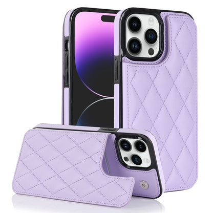 Double Buckle Rhombic PU Leather Phone Case, For iPhone 14, For iPhone 14 Plus, For iPhone 14 Pro, For iPhone 14 Pro Max, For iPhone 13, For iPhone 13 mini
