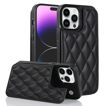 Double Buckle Rhombic PU Leather Phone Case, For iPhone 14, For iPhone 14 Plus, For iPhone 14 Pro, For iPhone 14 Pro Max, For iPhone 13, For iPhone 13 mini