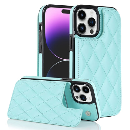 Double Buckle Rhombic PU Leather Phone Case, For iPhone 14, For iPhone 14 Plus, For iPhone 14 Pro, For iPhone 14 Pro Max, For iPhone 13, For iPhone 13 mini