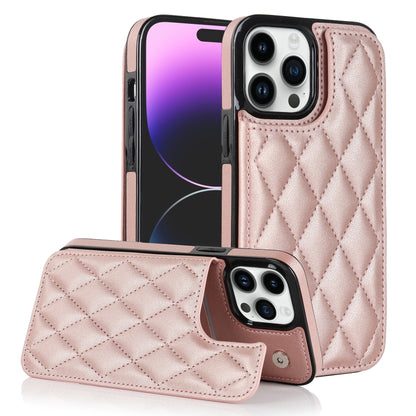 Double Buckle Rhombic PU Leather Phone Case, For iPhone 14, For iPhone 14 Plus, For iPhone 14 Pro, For iPhone 14 Pro Max, For iPhone 13, For iPhone 13 mini