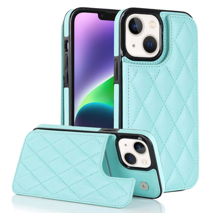Double Buckle Rhombic PU Leather Phone Case, For iPhone 14, For iPhone 14 Plus, For iPhone 14 Pro, For iPhone 14 Pro Max, For iPhone 13, For iPhone 13 mini