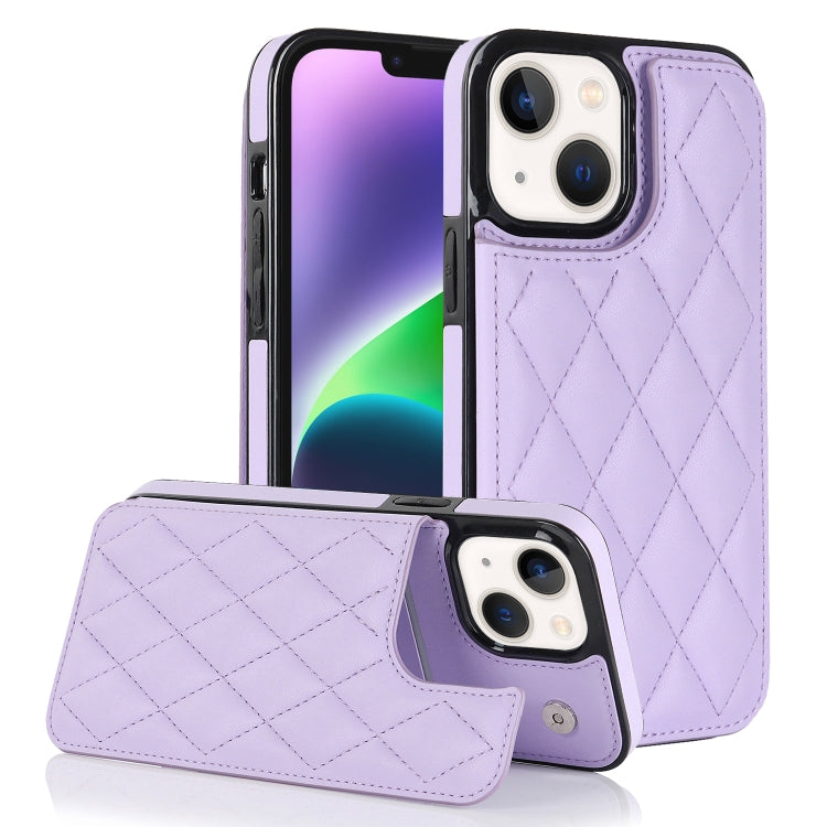Double Buckle Rhombic PU Leather Phone Case, For iPhone 14, For iPhone 14 Plus, For iPhone 14 Pro, For iPhone 14 Pro Max, For iPhone 13, For iPhone 13 mini