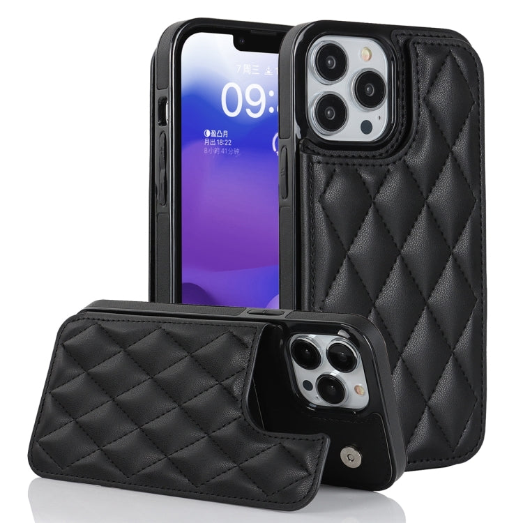 Double Buckle Rhombic PU Leather Phone Case, For iPhone 13 Pro, For iPhone 13 Pro Max, For iPhone 12, For iPhone 12 mini, For iPhone 12 Pro, For iPhone 12 Pro Max