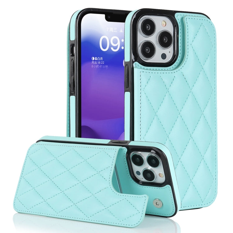 Double Buckle Rhombic PU Leather Phone Case, For iPhone 13 Pro, For iPhone 13 Pro Max, For iPhone 12, For iPhone 12 mini, For iPhone 12 Pro, For iPhone 12 Pro Max